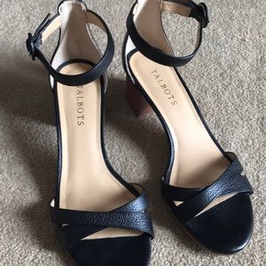 Talbots Mimi cross band block heel sandals